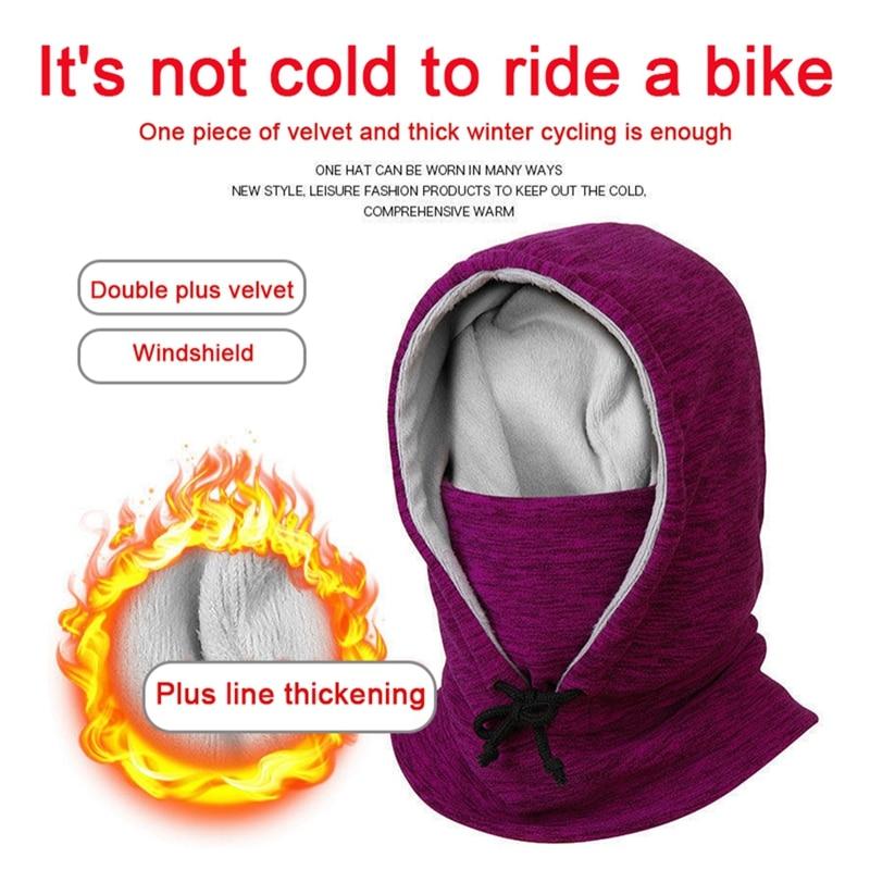 Warm Hood Face Cover Sally Face Bike Hat Neck Helmet Beanies For Women Men Exercise Bicycle Thermal Fleece Balaclava Hats