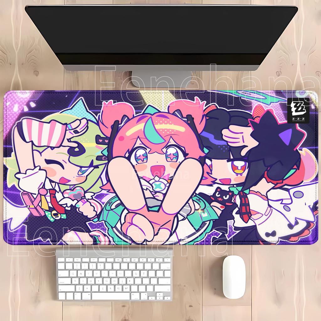 Larges Aod Sunna Aria Nangong Yu Mousepad Angels Of Delusion Anime Cute Girl Zenless Zone Zero Mouse Pad Zzz Keyboard Desk Mat