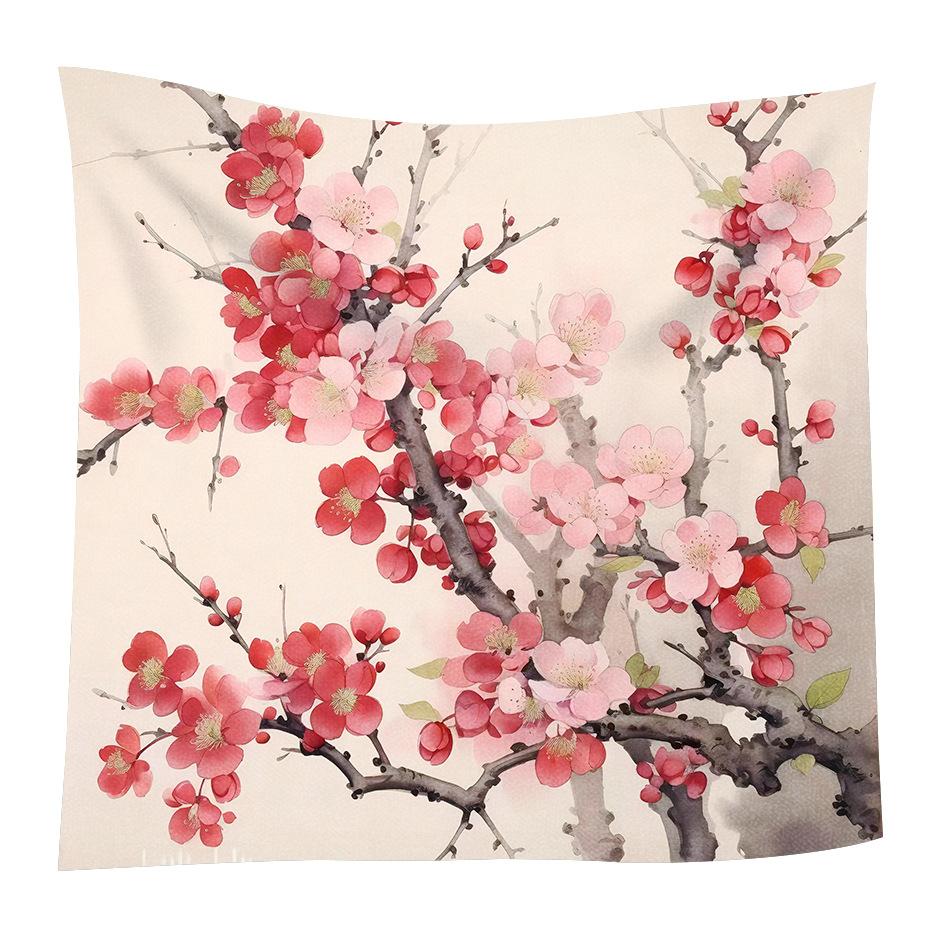 

Гобелен, цифровая печать, прямая трансляция фоновой ткани, обои для украшения дома в китайском стиле, сливовая орхидея, роспись тушью бамбуковой хризантемы, 1.5m*1.5m