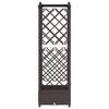 Raised Garden Bed with Trellis and Hanging Roof Brown 124 x 40 x 126 cm PP