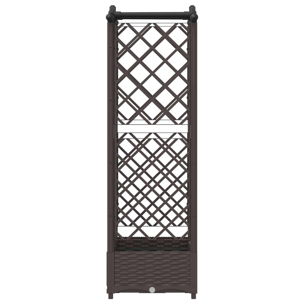 Raised Garden Bed with Trellis and Hanging Roof Brown 124 x 40 x 126 cm PP