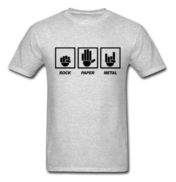 Summer Rock Paper Metal T Shirt Heavy Metal Band Hip Hop Tops Tee Shirts Harajuku Short Sleeve Cool T-shirt For Men Women
