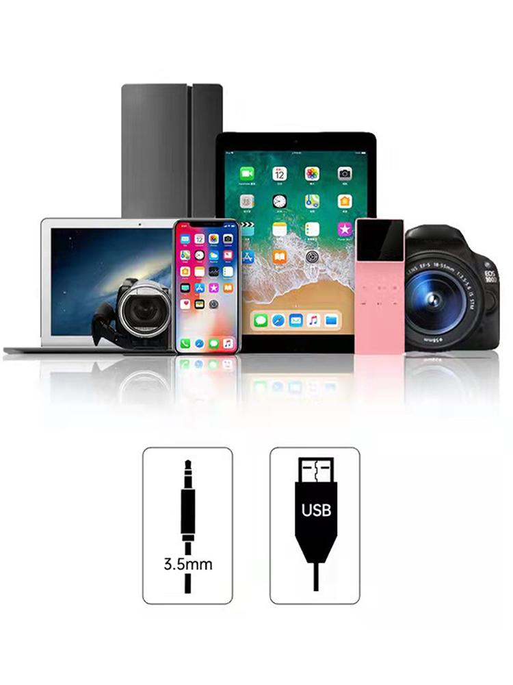 USB/3.5mm Omnidirectional Condenser PC Microphone Plug&Play Omnidirectional Mic Anti-Slip Base Desktop Computer Mic for Game Etc