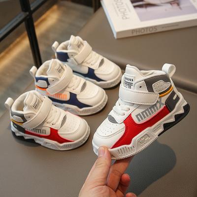 Fashion Design Sense Jungen Sneakers Kinder Leder Basketballschuhe Jungen High Top Boardschuhe Trainingslaufschuhe