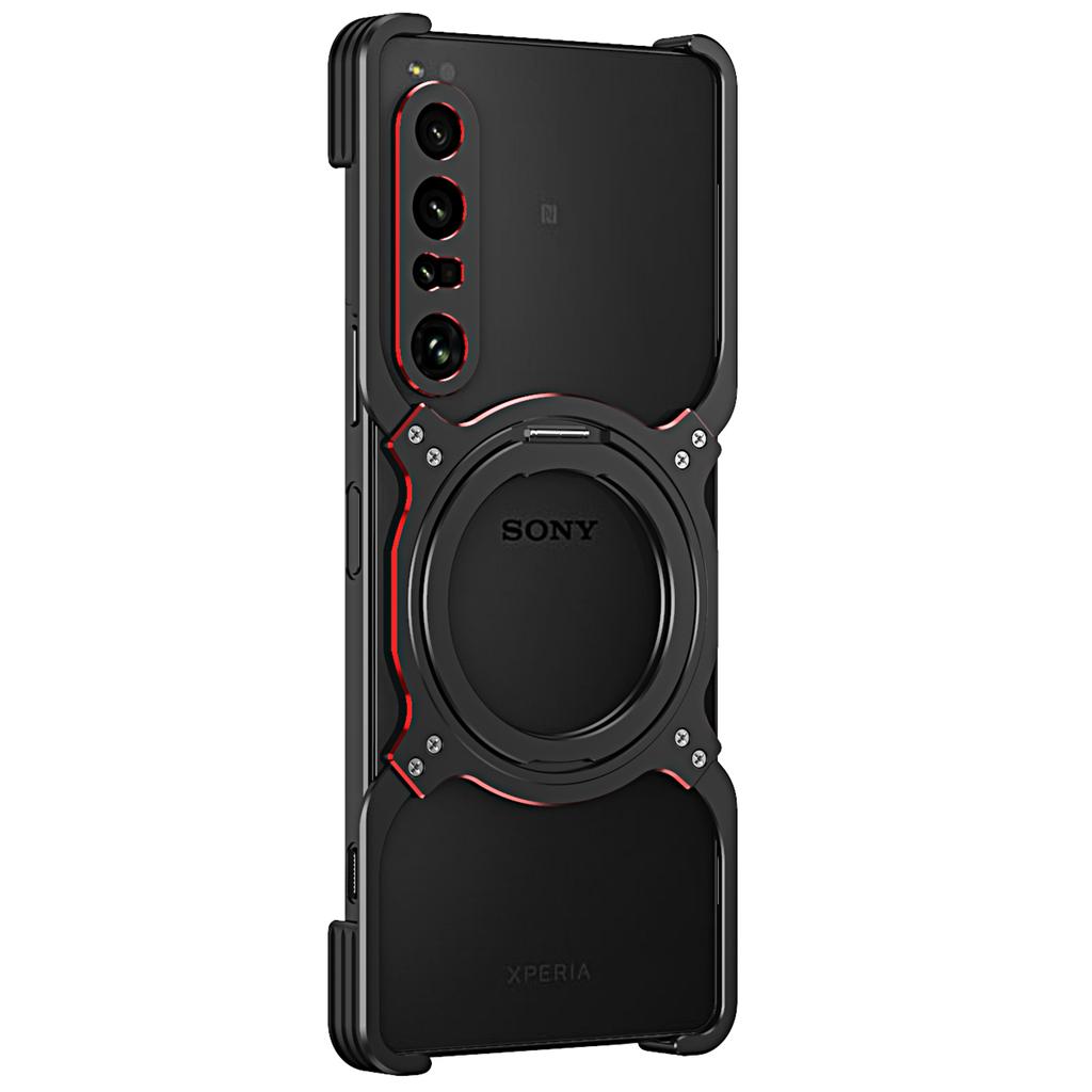 For Sony Xperia 1 IV 5G Kickstand Case Metal Bumper Magnetic Phone Cover