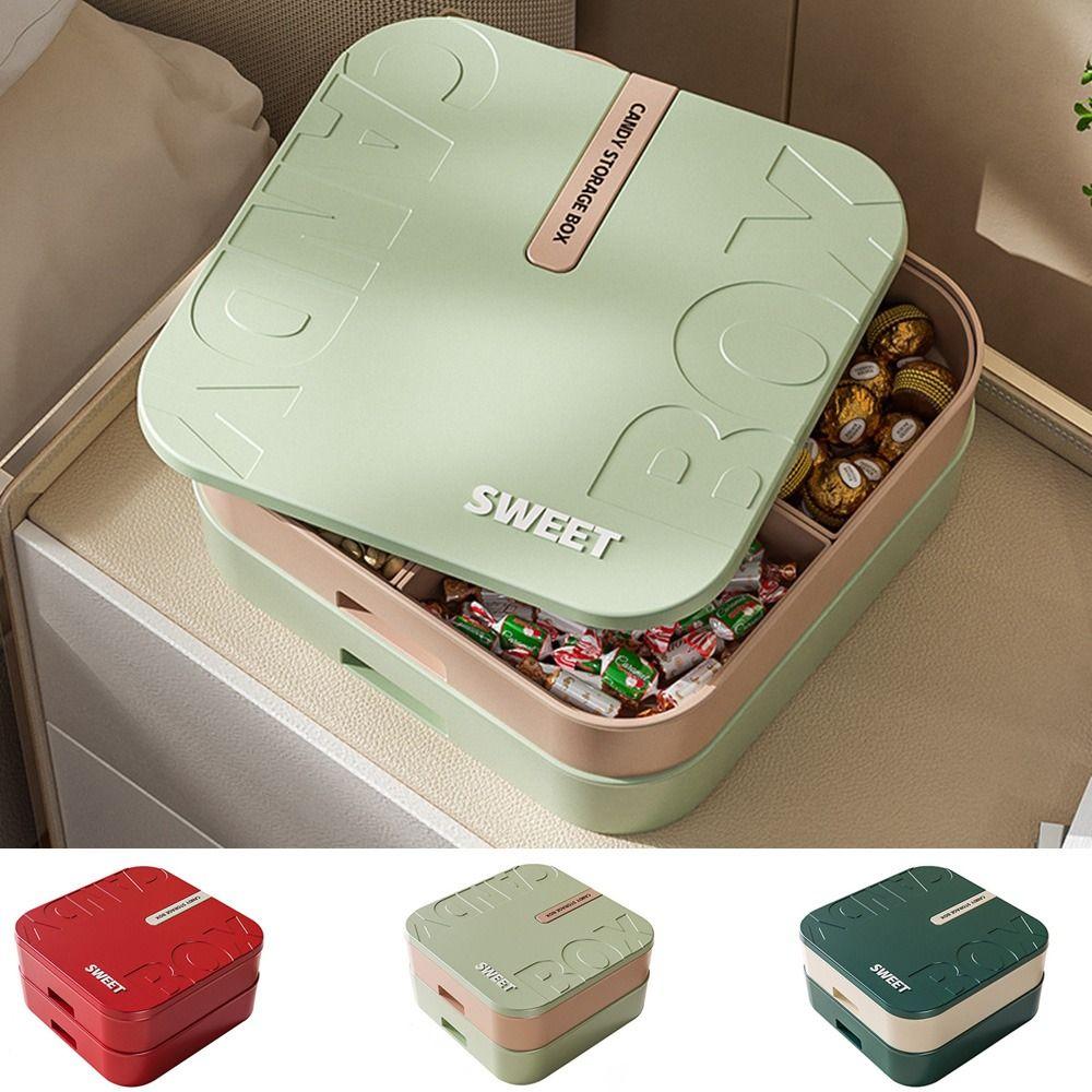 

Plastic Divided Food Serving Tray Double-layer Dried Fruit Tray Festive Storage Candy Box Snack