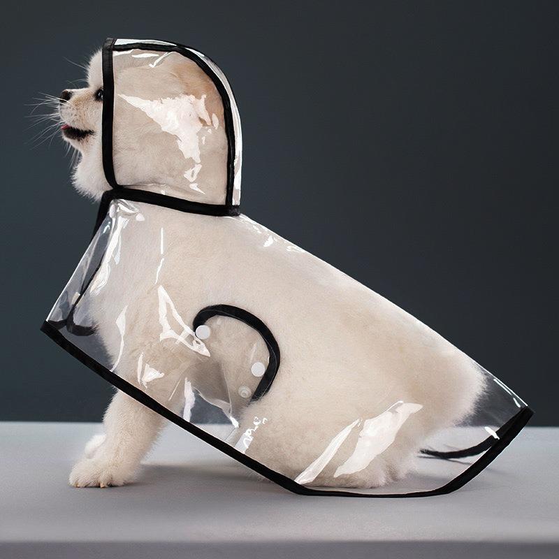 Pet Dog Puppy Transparent Rainwear Raincoat Pet Hooded Waterproof Jacket Clothes Soft EVA Small Dogs Raincoat Puppy Rain Poncho