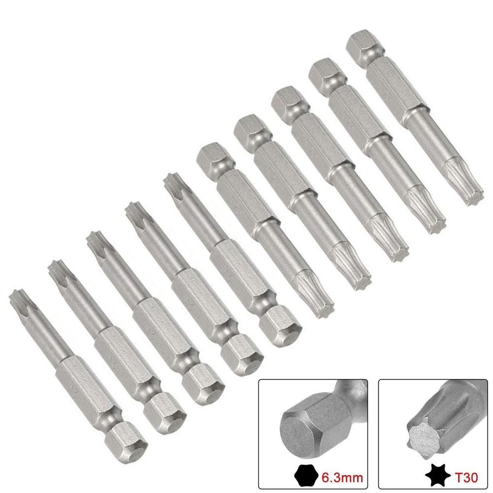 Langer Schraubendreher Schraubendreher-Bit MagneticTorx Silber 10Stk