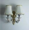 European Fashion Retro Wrought Iron Wall Lamp Fabric Living Room Dining Room Bedroom Bedside Decorative Atmosphere Lighting