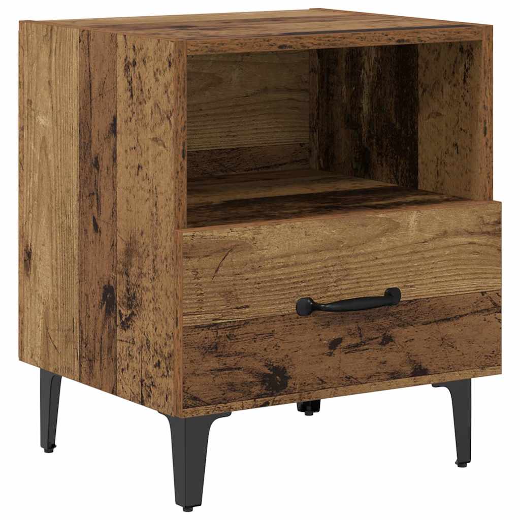 Nightstand Set of 2 Reclaimed Wood Look 40 X 35 X 47.5 Cm Engineered Wood