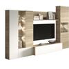 ESSENTIEEL TV-meubel met klassieke LED in glanzend wit en eiken decor - B 260 cm