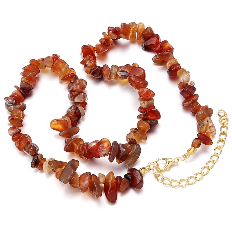 1 Strand 43cm Irregular Gravel Bead Choker Necklace Natural Stone Crystal Necklace Lobster Clasp Chain For Women Jewelry Gift