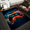 Gaming Controller Design Area Rug, Abstract Fire and Ice Pattern Carpet Suitable for Use As an Anti-slip for Living Room Bedroom Sofas