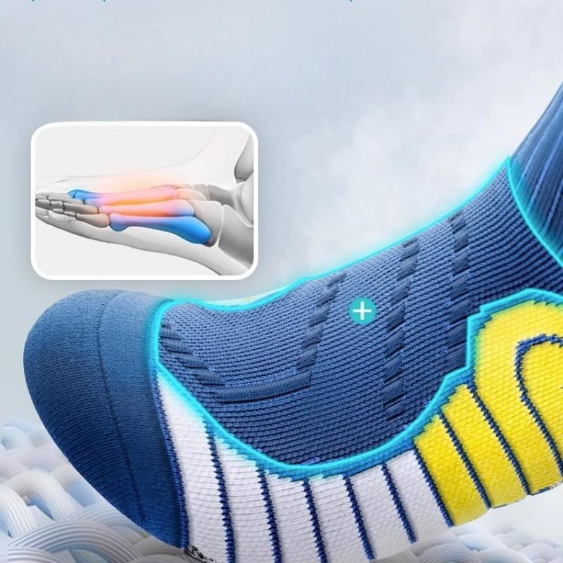 Large-sized Basketball Socks, Men's Mid-calf Spring and Summer Professional Outdoor Sports Running Towels, Thick-soled Badminton Socks