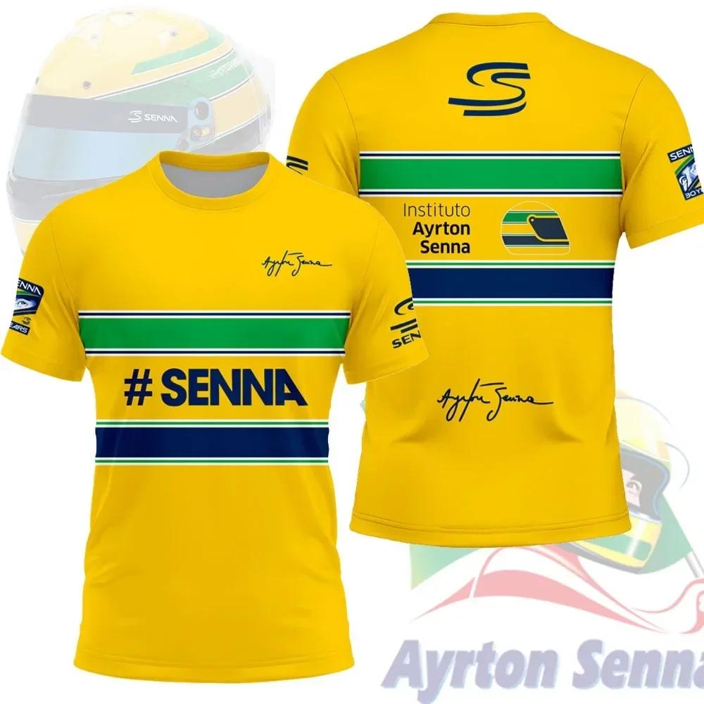 Ayrton Senna Nr. 12 Rennwagen Trikot Sommer Sport Freizeit Atmungsaktiv Herren Damen Kurzarm T-Shirt Familie Kinder T-Shirts