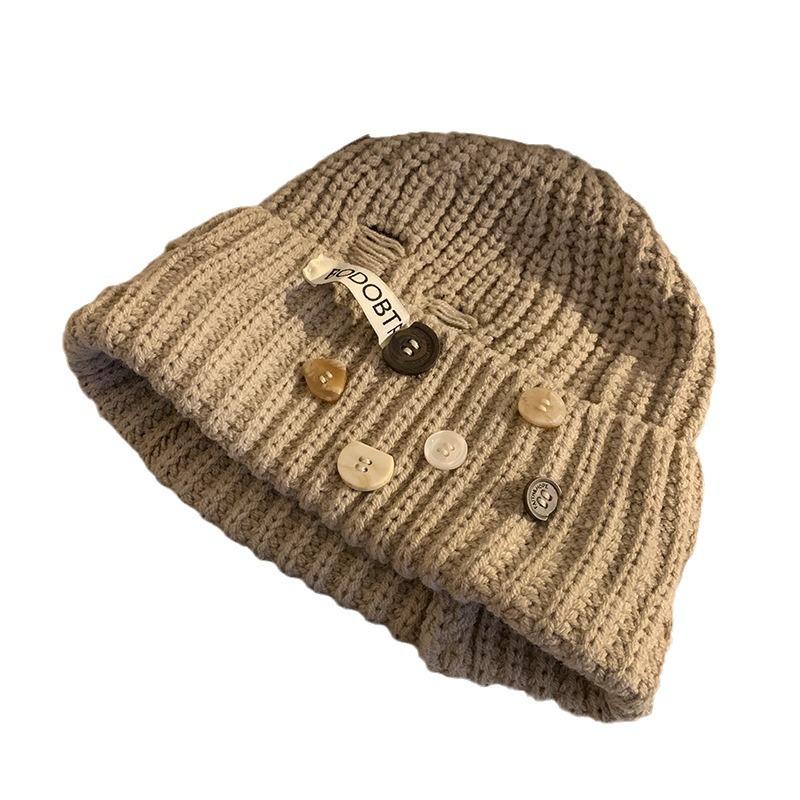Knitted Woolen Hat for Women In Autumn and Winter Korean Style Cold Proof and Warm Pullover Hat Versatile and Face Friendly Small Hat  Trendy