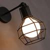 Vintage kovová nástěnná světelná klec Stínící rámeček lampy Průmyslový styl pro žárovku chodby uličky Not
