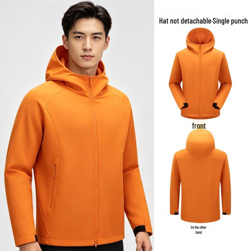 Women's & Men's Lightweight Breathable Windproof Soft Shell Hooded Jacket for Spring/Autumn Hiking & Mountaineering