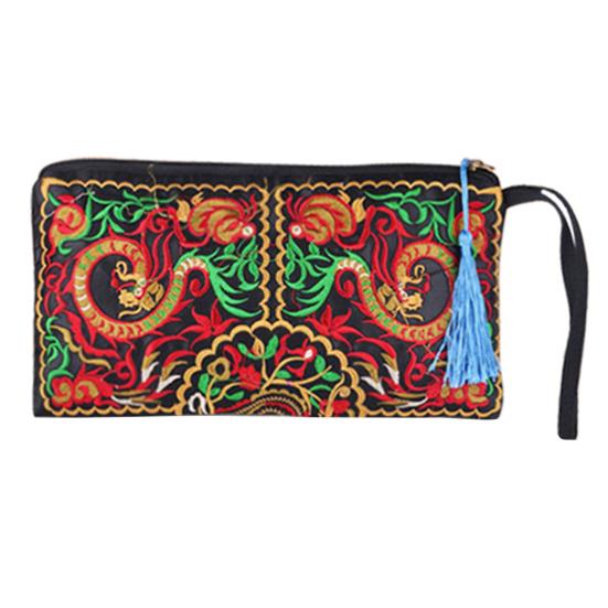 

Кошелек для монет Широкое применение Дизайн на молнии Удобный клатч-кошелек на молнии для мобильного телефона Double Dragons