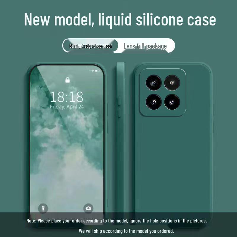 Xiaomi 14 Pro Solid Color Liquid Silicone Full Coverage Drop Protection Case