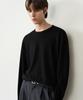DRAW FIT Round Neck Knit T-Shirt [Black]