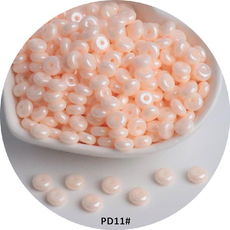 6mm Cream Macaron Pearlescent Glass Abacus Beads for DIY Jewelry & Hair Accessories