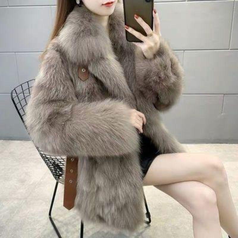 Faux Fur Winter Fashion Loose  Jacket for Women Warm Comfortable Coat