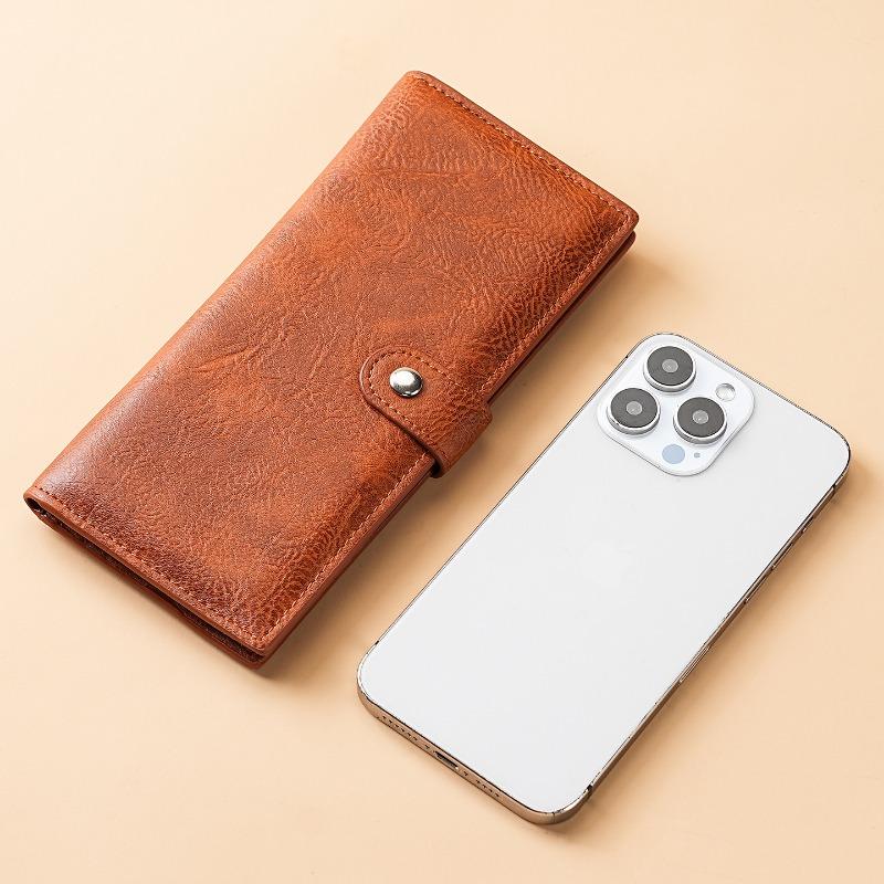 Vintage Long Wallet Men Women PU Leather Clutch Wallet Multi Card Holder Zipper Coin Pocket Business Wallet