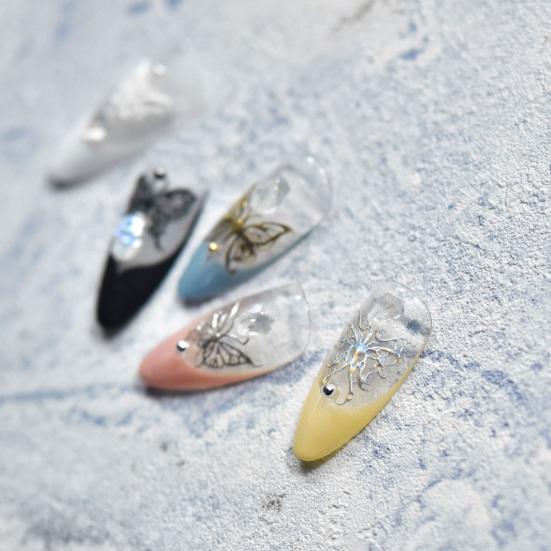 Lesklé samolepky na nehty Samolepicí potřeby pro DIY nehtové umění 5D Japonský styl Retro Pozlacení Motýl Manikúra