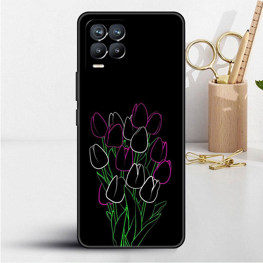 Case For Realme 8 C21y GT Neo 2 3 8i C21 7 C11 6 C12 C35 C3 GT 9 Pro C12 Silicone TPU Phone Cover Flower