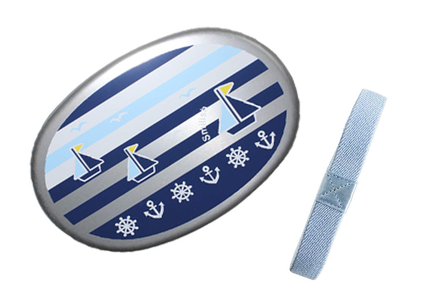 Aluminum lunch 280ml polyethylene inner lid and rubber marine made in Japan box with band pattern 4940₽