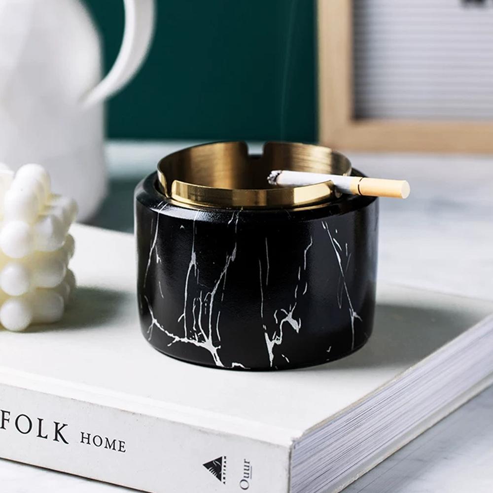 Nordic Ins Ashtray Luxury Home Living Room Simple Personality Creative Trend Hotel Office Decoration Anti-fly Ash Ornaments