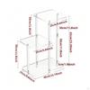 3-tiers Bedside Table Portable Acrylic Tier Shelf Multi Use Transparent Storage