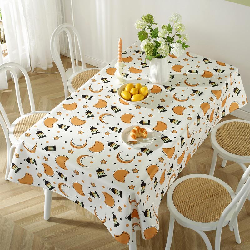 Polyester Printed Middle Eastern Muslim Star Moon Coffee Table Tablecloth Waterproof Dining Table Cloth Cover