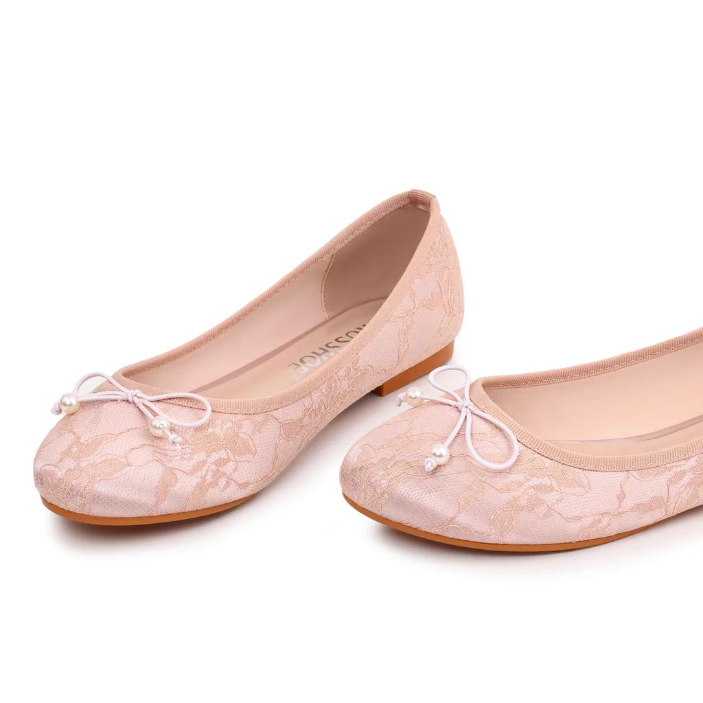 Damsko Ballerinasko Låg Klack Förtrollande Charm Barfota Slip-on Bekväma Andningsbara Damer Grund Halsad Loafers Skor