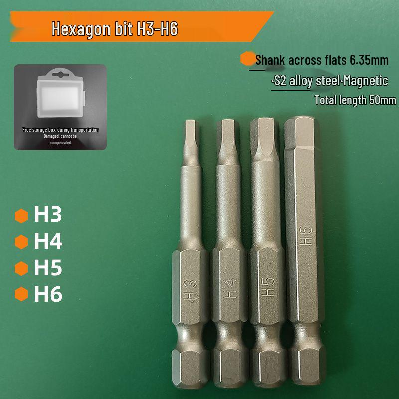 S2 Strong Magnetic Hex Socket Bit - High Strength, Shock Resistant for Hand Drills and Electric Screwdrivers