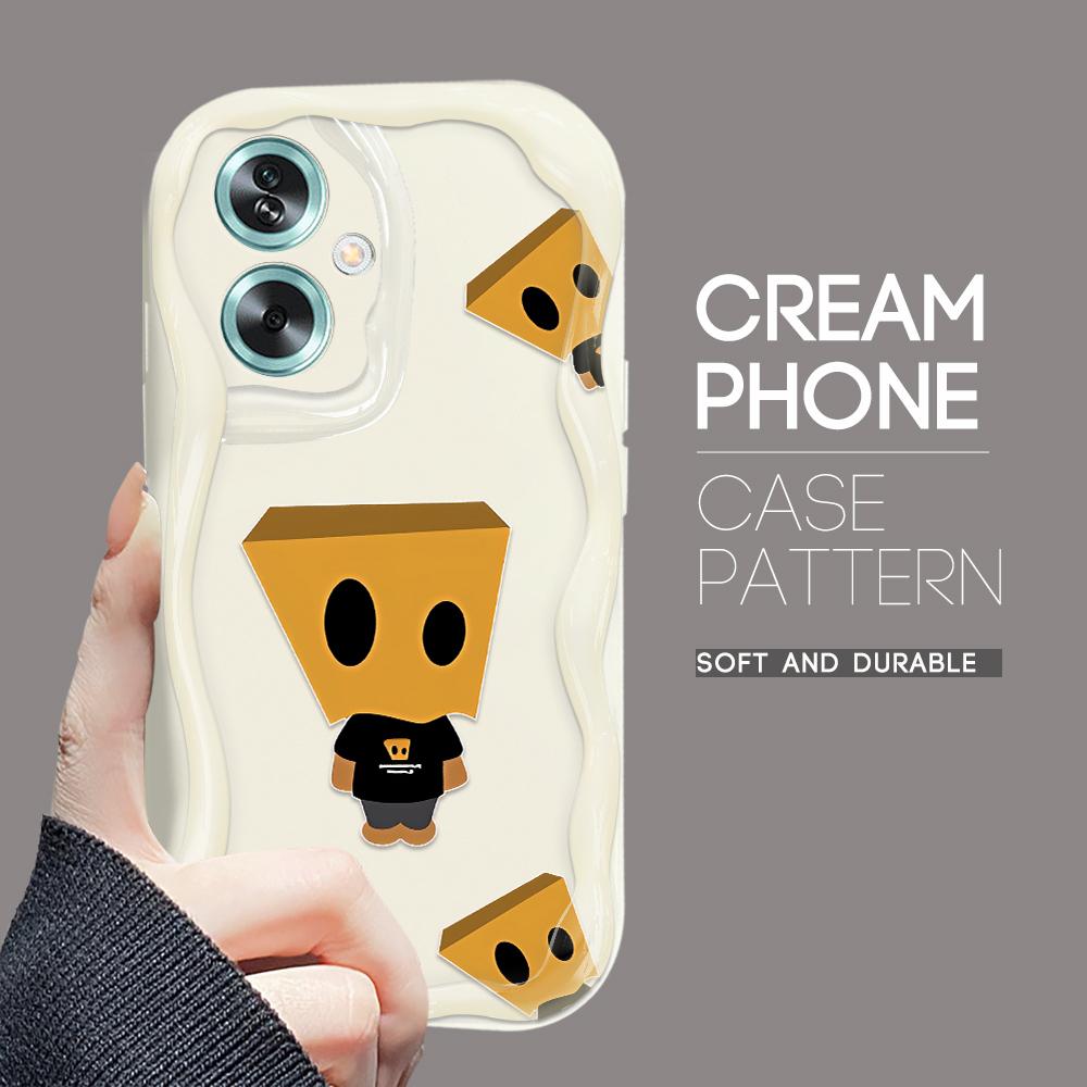 

Милый мультяшный узор, кремовая текстура, мягкий силиконовый чехол с волнистыми краями, чехол для телефона для OPPO Reno Realme OPPO Reno8 4G