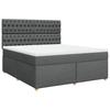 Box Spring Bed with Mattress Dark Gray 180 X 200 Cm Fabric