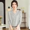 2026 Spring V-Neck Sweater for Middle-Aged & Elderly Women – Stylish Knit Top