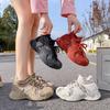 Spring and Autumn New Platform Sneakers Women's Lace-up Non-slip Fly-woven Women's Shoes Versatile Outdoor Breathable Running Shoes