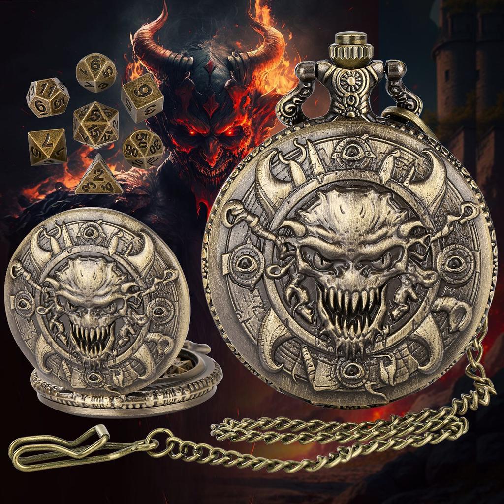 Maxmax Dungeons and Dragons Ttrpg Multi-Sided Pocket Watch Dnd Rpg Board Game Mini Dice
