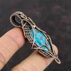 Copper Blue Turquoise Pendant Copper Wire Wrapped Gemstone Pendant Very Pretty Copper Jewelry Handmade Pendant Turquoise Jewelry For Gift