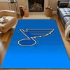 Blue Music Note Logo On Textured Background Patterned Carpet, Non Slip Mat Suitable for Living Room and Bedroom Sofas