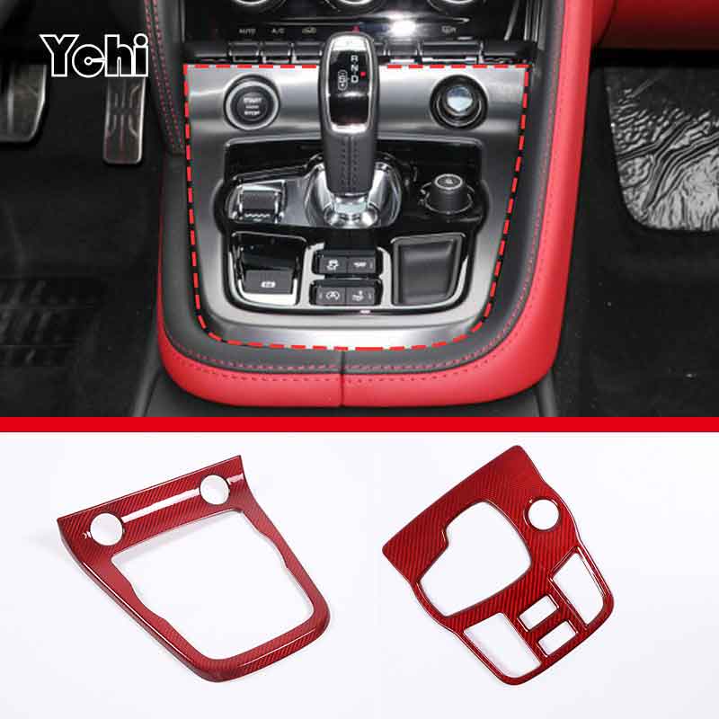Real Carbon Fibre For For Jaguar F-TYPE 2013-2026 Car Central Control Shift Panel Cover Sticker Car Interior Accessories