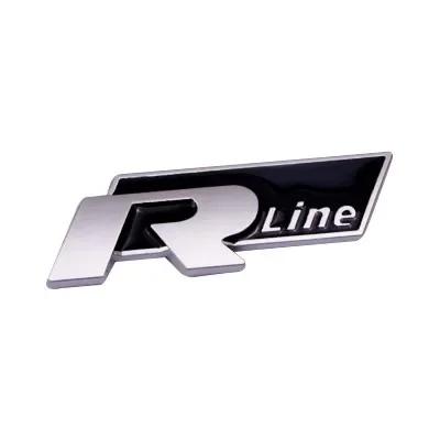 WHAQY1 VW 2026 Hot Car Front Grille Bumper Body 3D Metal Decals R-Line Auto Logos Stickers For VW Polo Golf Passat Scirocco Tiguan CC J