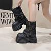 Spice Girl Style Belt Buckle Martin Boots Women's 2025 Autumn and Winter New Thick-soled Heightening Muffin Thin Fashion Trousers Short Boots