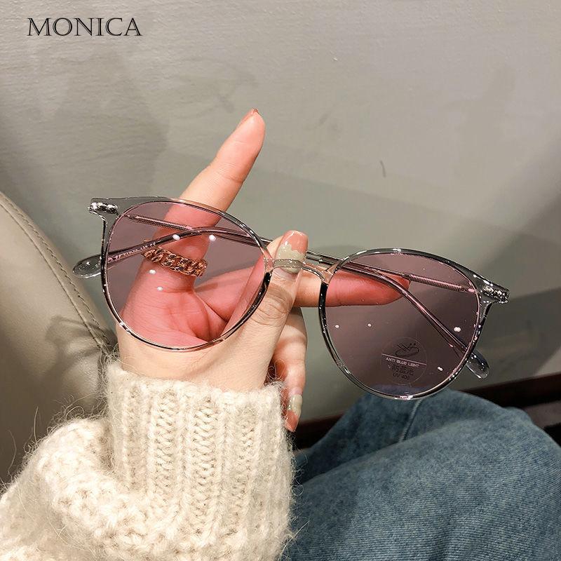 

Очки для близорукости с блокировкой синего света, женские и мужские компьютерные большие прозрачные круглые очки для близорукости, минус диоптрии от 0 до -6,0 Anti-blue light flat