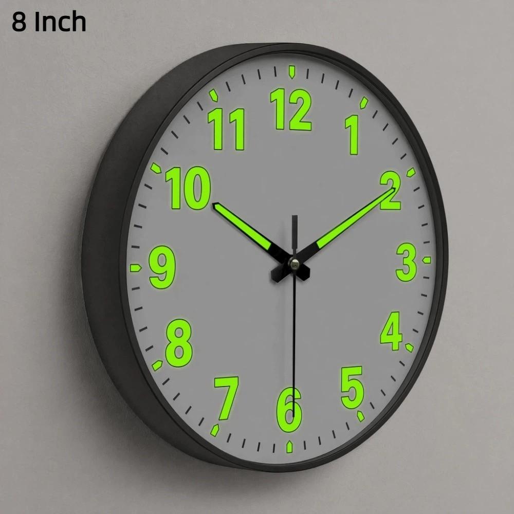 8 Inch Luminous Wall Clock Silent Quartz Wall Clock Minimalist Glowing Hanging Clock  Dorm