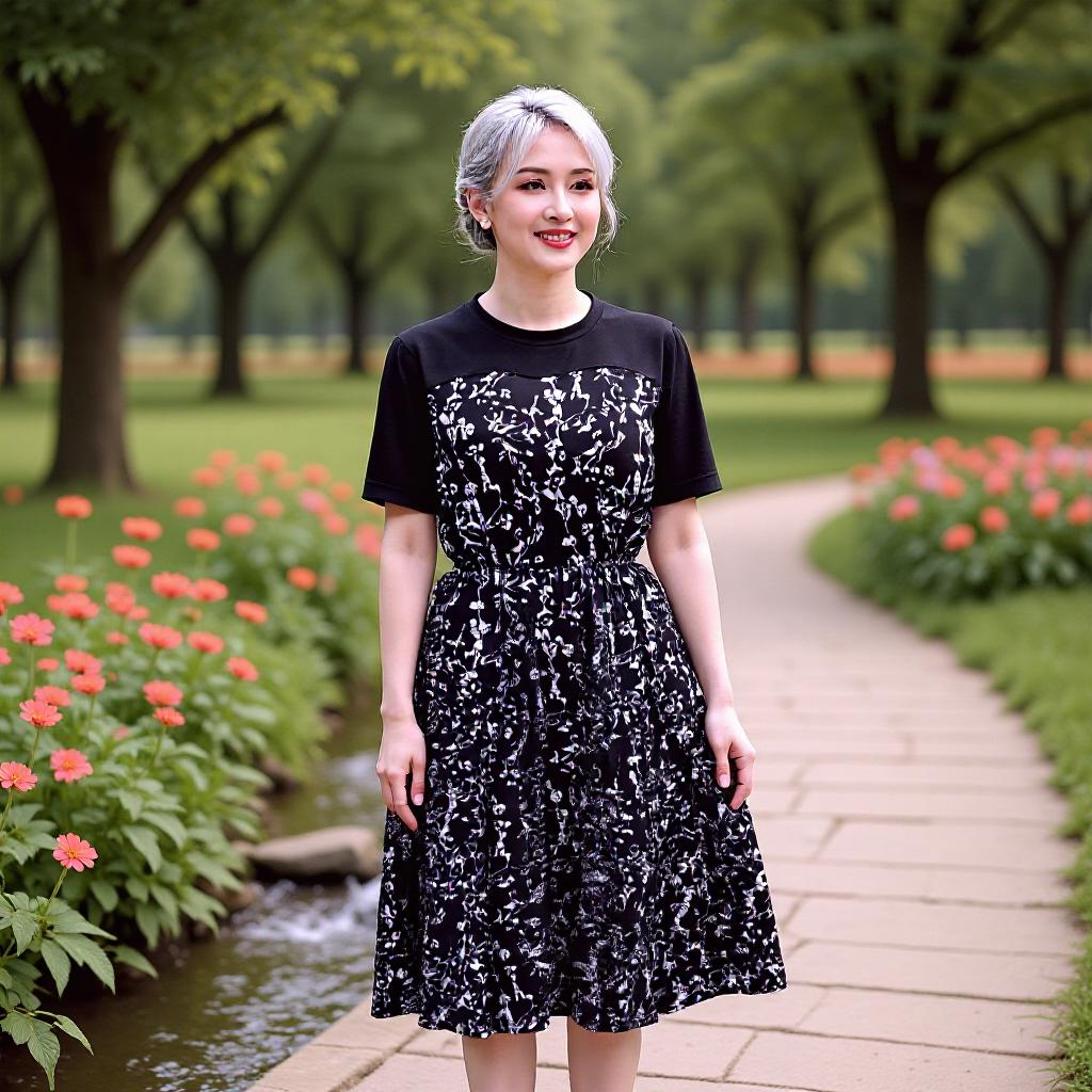 

Xi Ruyu Ice Silk Short Sleeve Plus Size Long Dress for Women - Summer 2025 Collection One Size (90-160 cm)