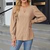 Women's Casual And Fashionable Color Round Neck Sleeve Long Sleeved Top